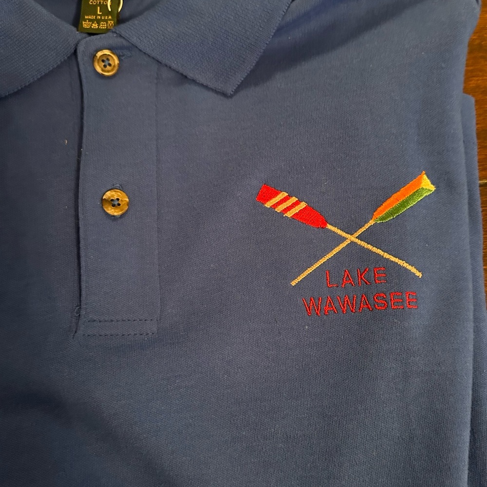 Lake Wawasee blue pole shirt size large new with tags - Picture 2 of 3